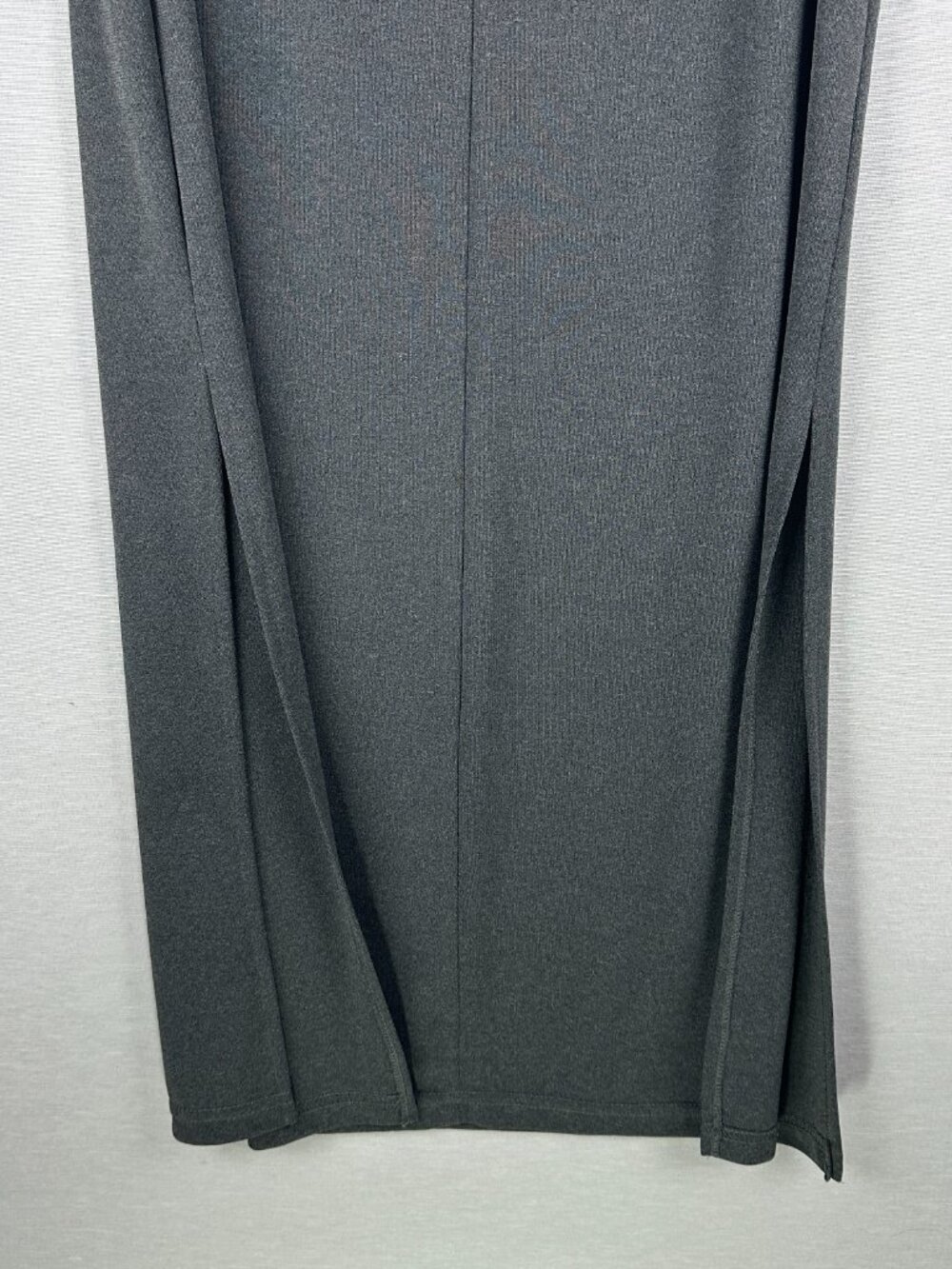 VINTAGE "IN MODA" MAXI SKIRT SOLID GREY STRAIGHT 36" LENGTH SIDES SLITS SIZE 11 - Picture 4 of 11